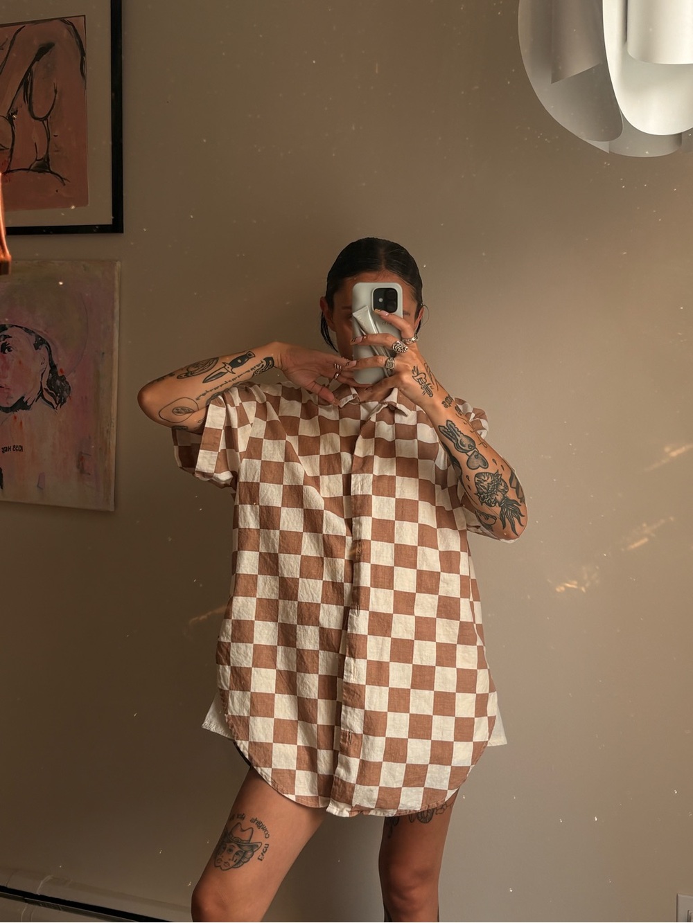 Checkered button up